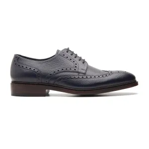 Carl-X, Wingtip Derby - Navy Milled | Hand Welted Contemporary Classics