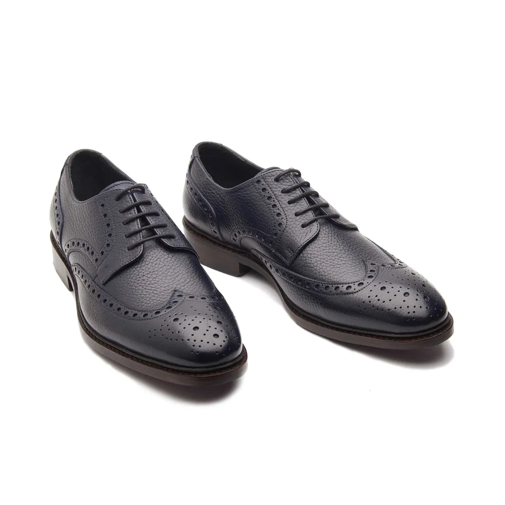 Carl-X, Wingtip Derby - Navy Milled | Hand Welted Contemporary Classics