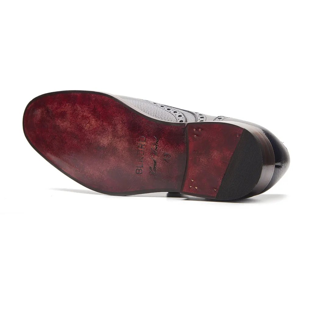 Carl-X, Wingtip Derby - Navy Milled | Hand Welted Contemporary Classics