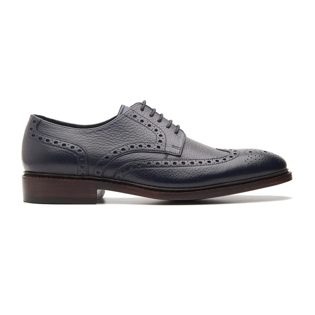 Carl-X, Wingtip Derby - Navy Milled | Hand Welted Contemporary Classics