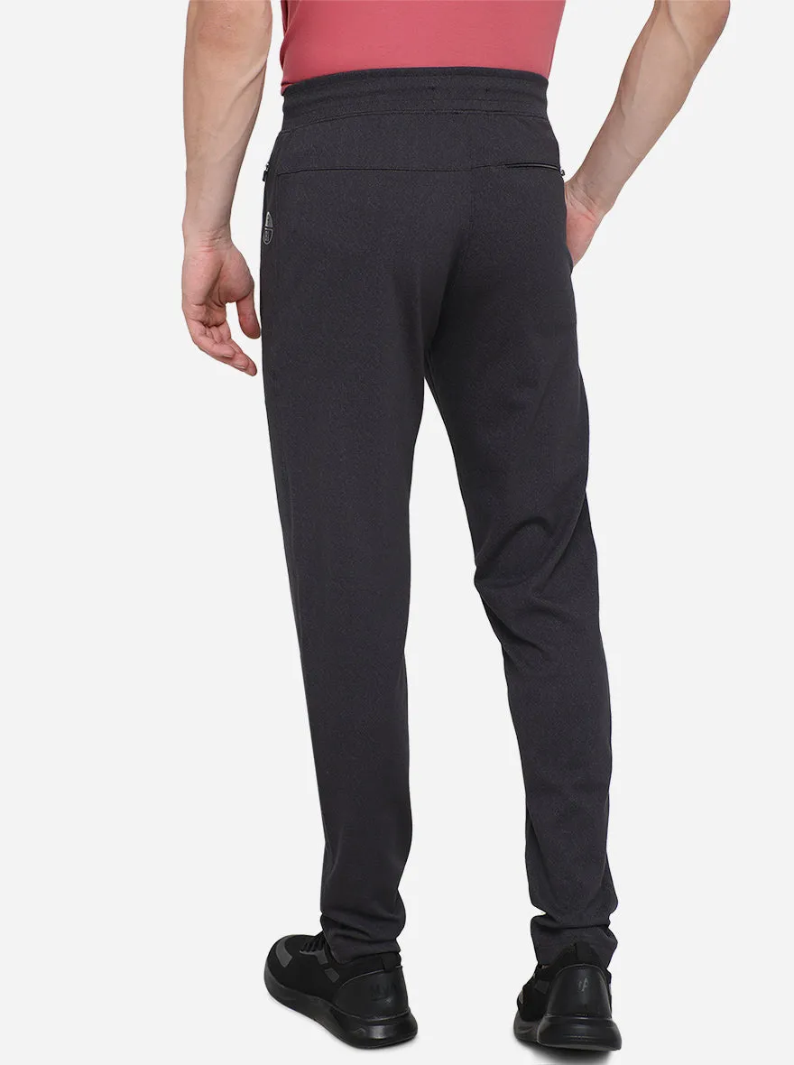 Dark Grey Solid Slim Fit Track Pants | JadeBlue
