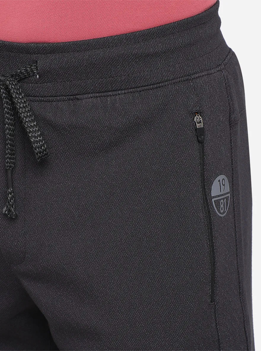 Dark Grey Solid Slim Fit Track Pants | JadeBlue