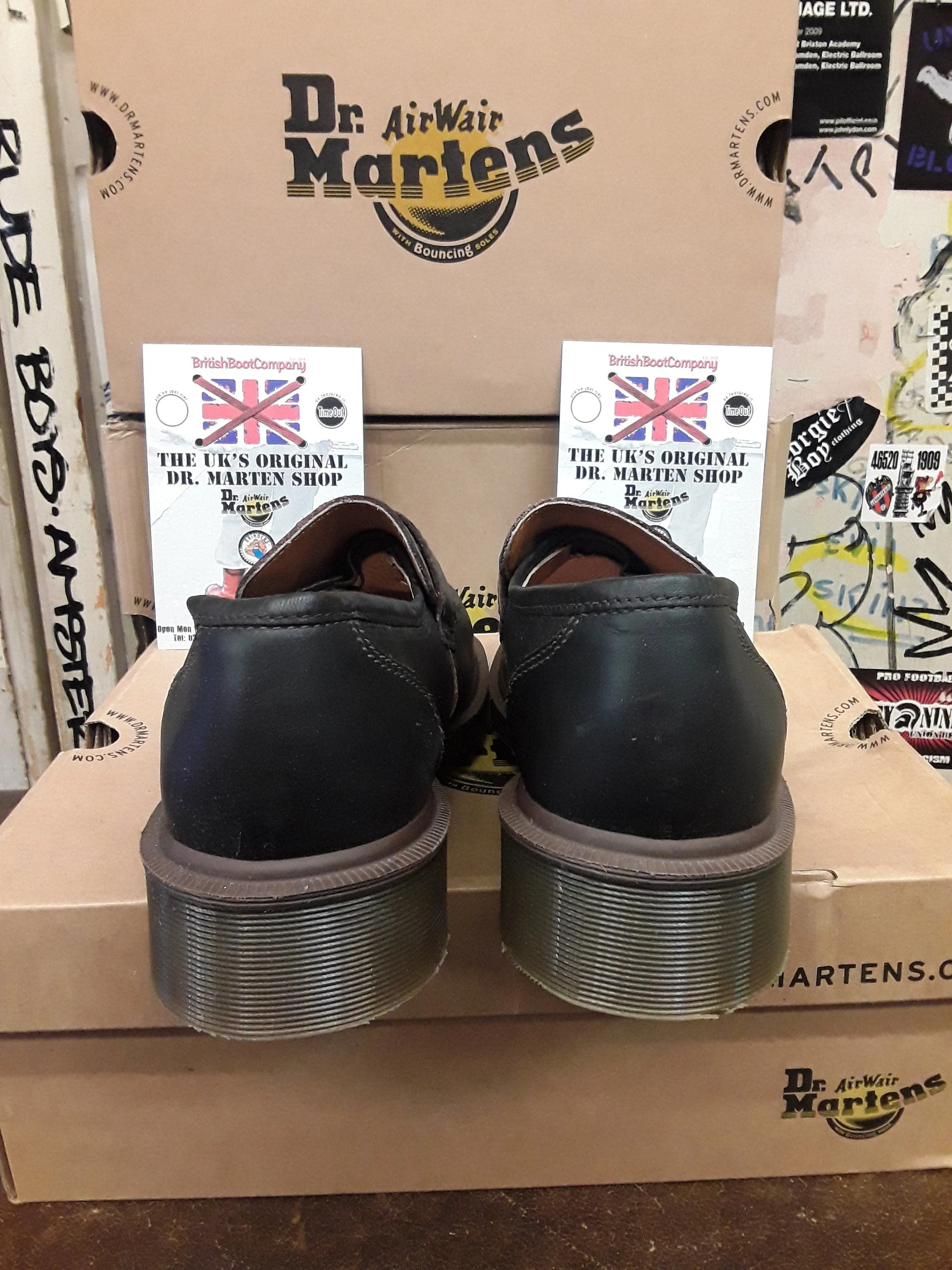 Dr Martens Vintage 90's Loafers, Size UK 6.5-7, Made in England, Brown Heeled Penny Loafers