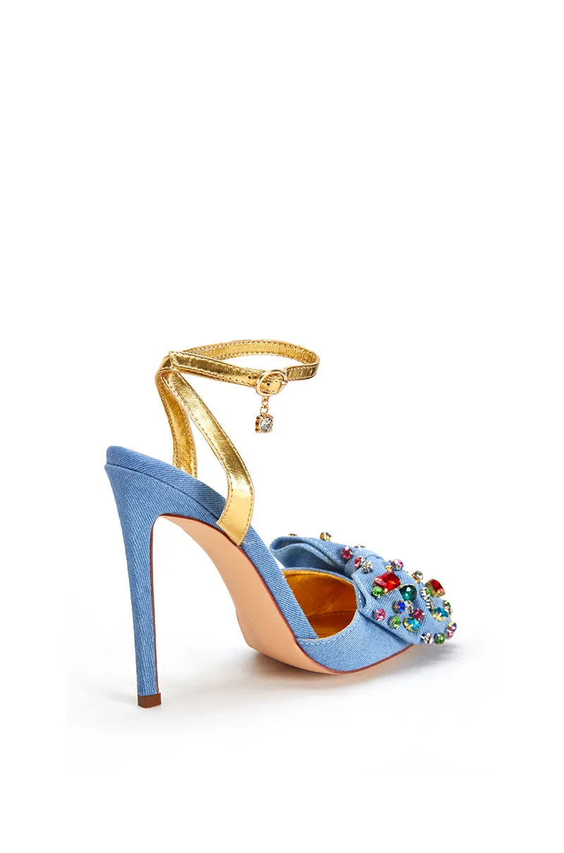 ELIZA-DENIM BOW PUMP
