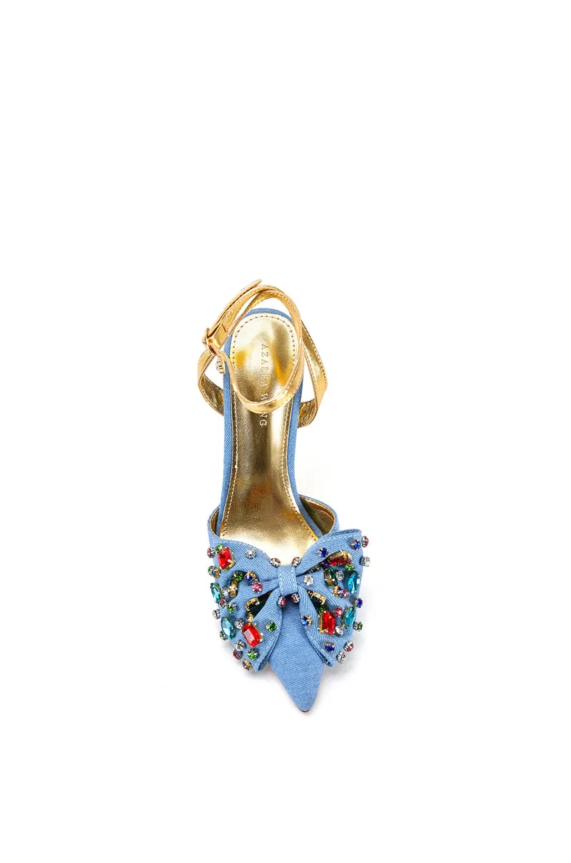 ELIZA-DENIM BOW PUMP