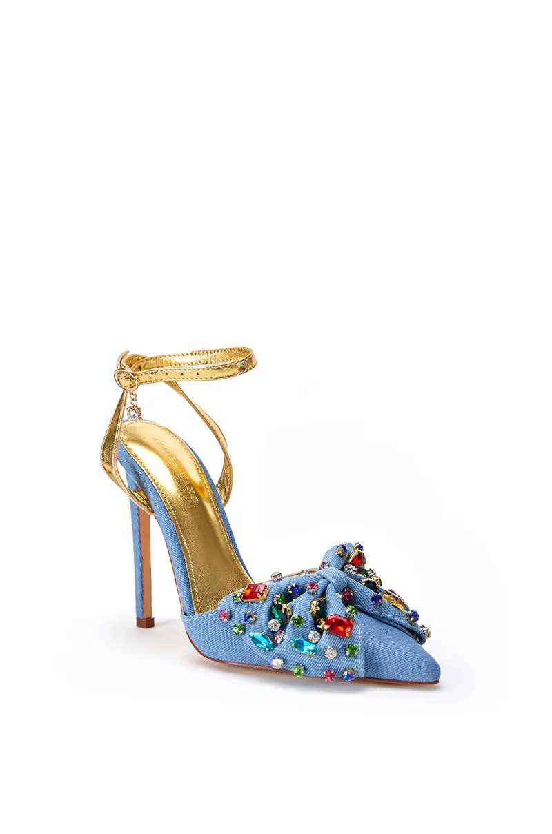 ELIZA-DENIM BOW PUMP