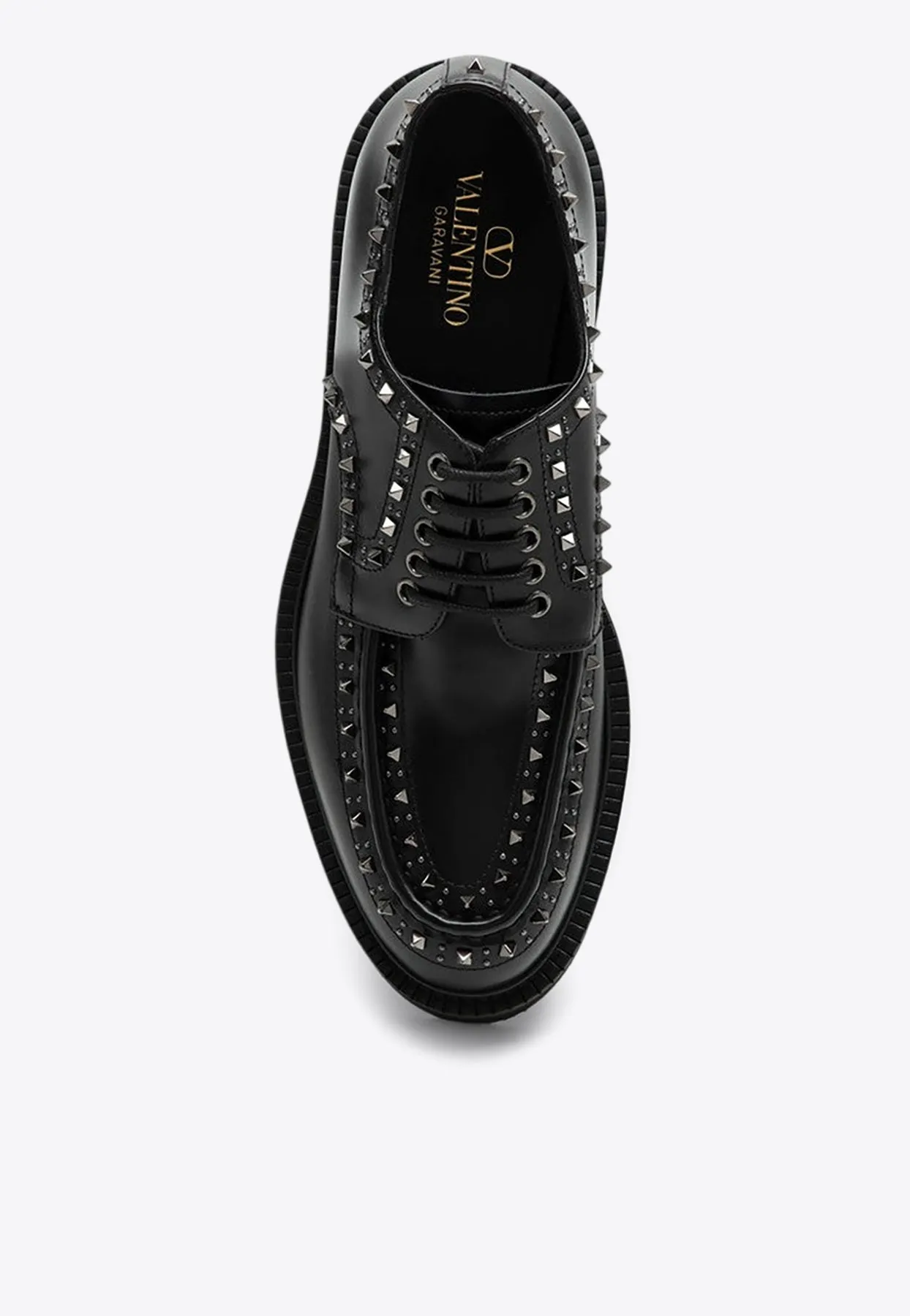 Gentleglam Rockstud Leather Derby Shoes