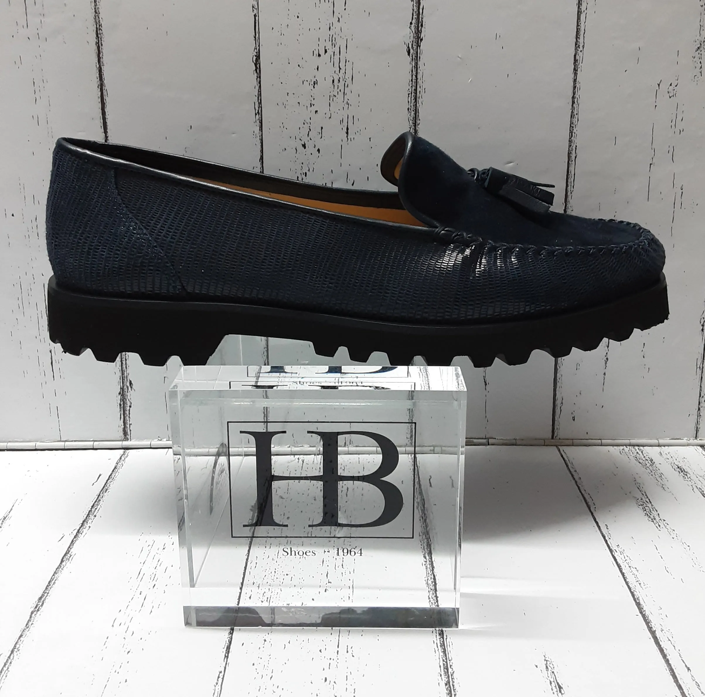 HB Italia - 544 - LOAFER - NAVY Varanus Suede Nappa 7952