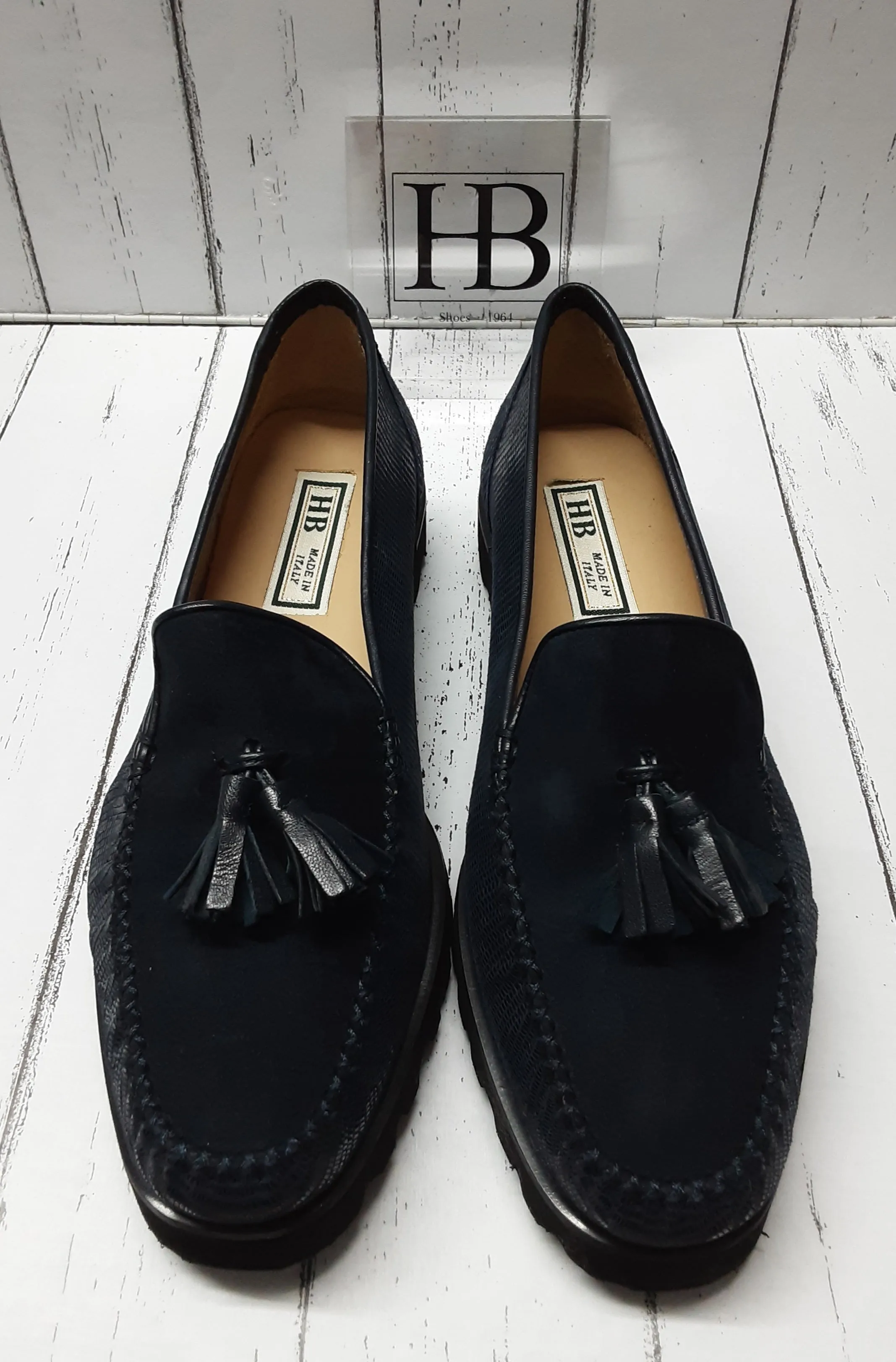 HB Italia - 544 - LOAFER - NAVY Varanus Suede Nappa 7952