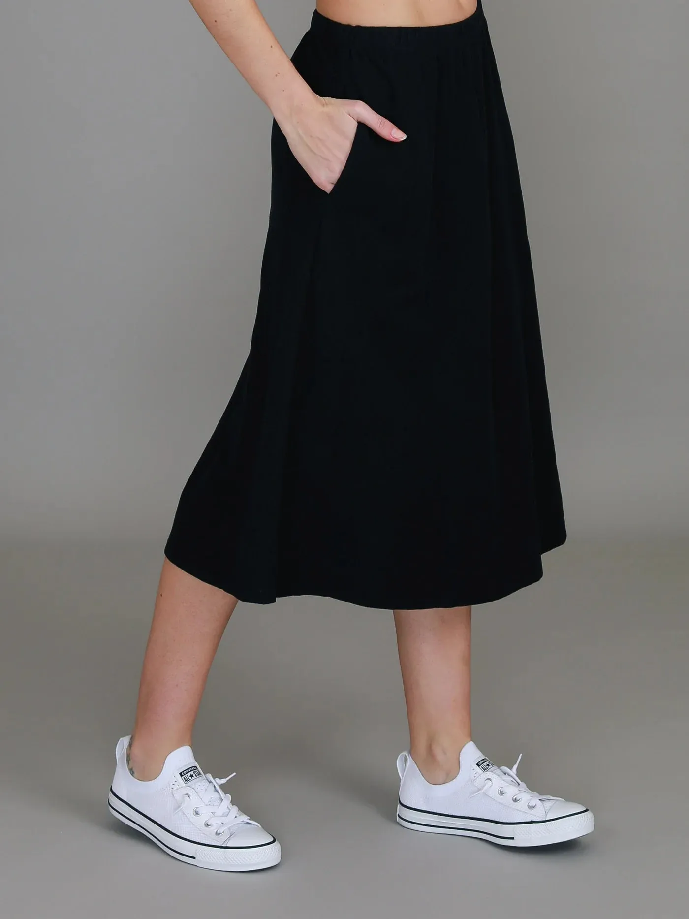 Heathmont Midi Slip on Skirt - Black