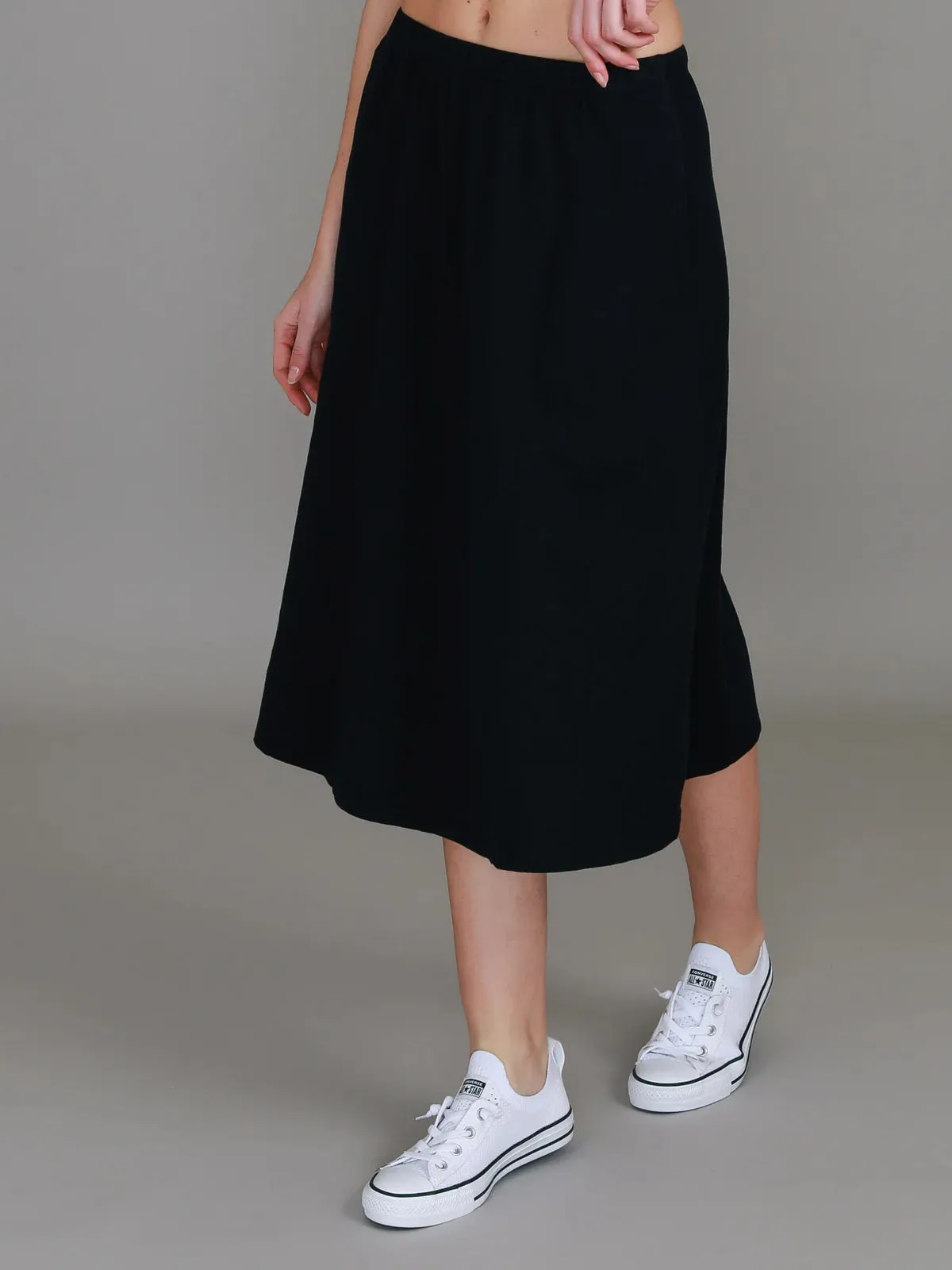Heathmont Midi Slip on Skirt - Black