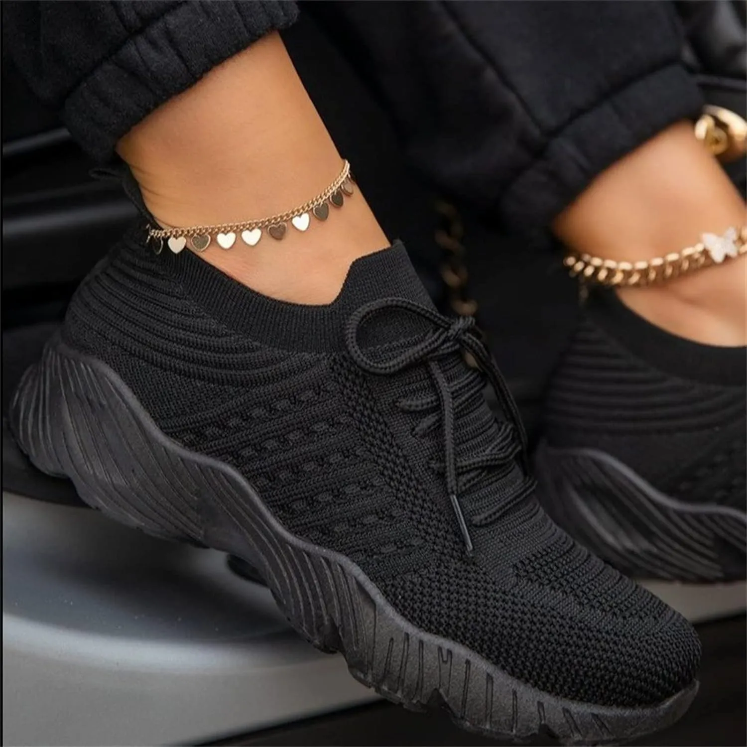 Lausiuoe Running Shoes For Women Arch Support Slip On Walking Shoes Non Slip Breathable Workout Tennis Shoes Sneakers