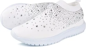 Lausiuoe Running Shoes For Women Arch Support Walking Tennis Shoes Slip On Memory Foam Lightweight Casual Gym Sneakers