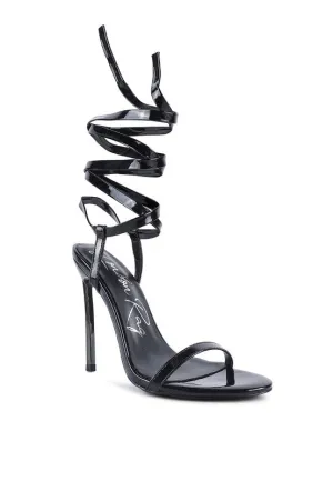 London Rag Stiletto Lace Up Leg Sandals