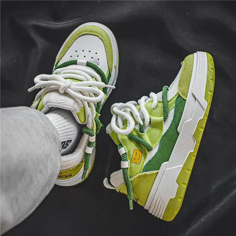 Men's Casual Shoes Fashion Platform Chunky Sneakers Trendy Comfortable All Seasons Men's Lace Up Sneakers