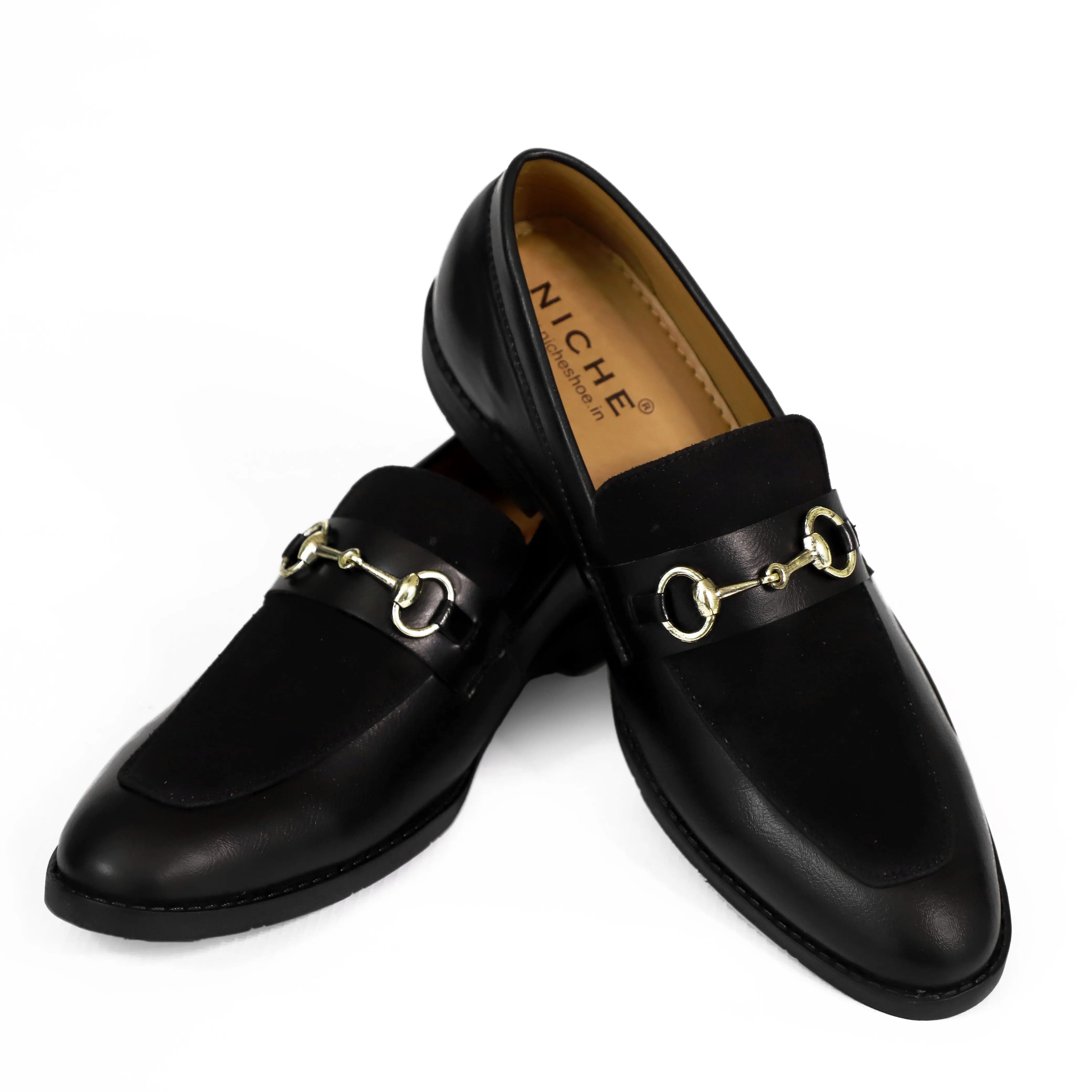 NICHE Black Presto Horsebit Loafers