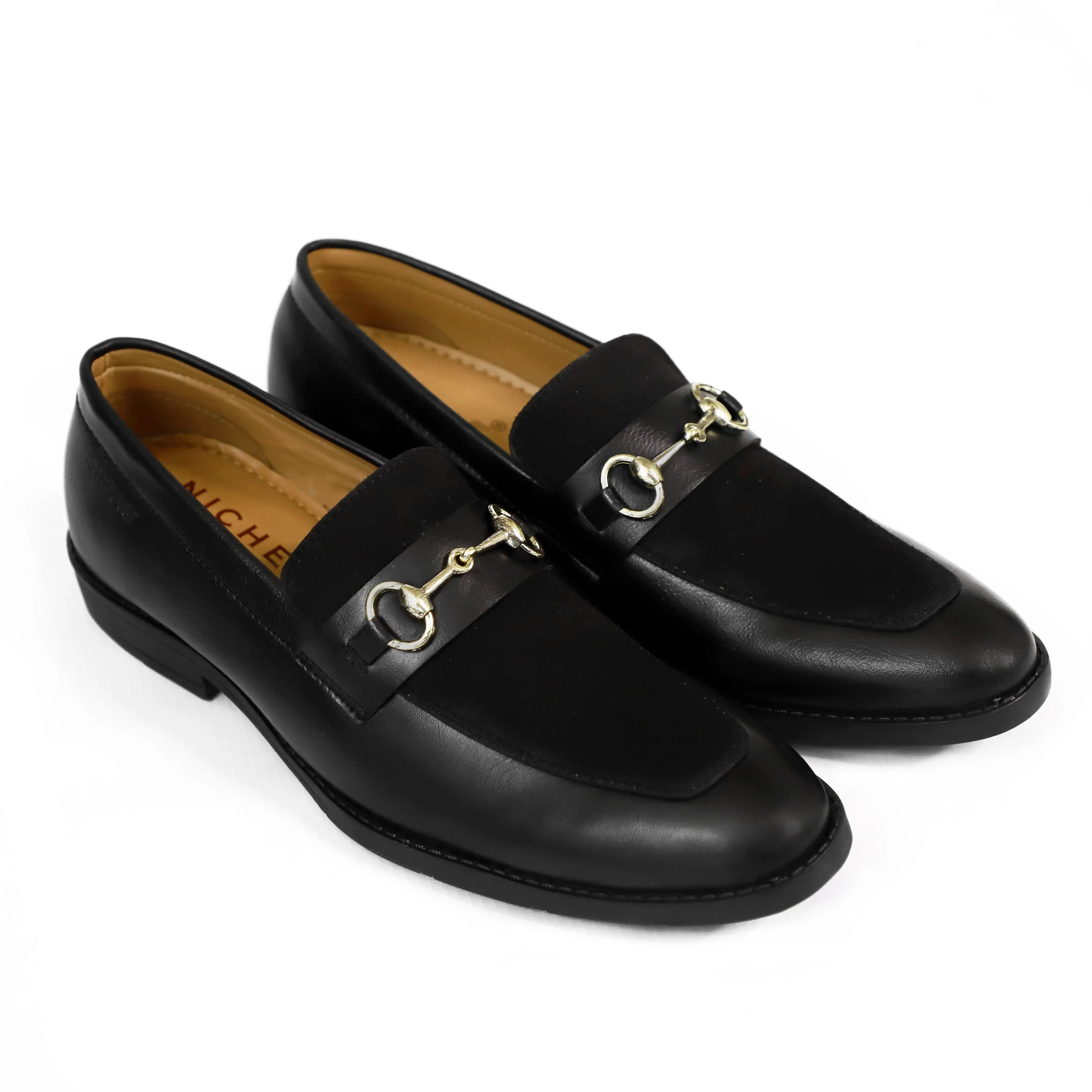NICHE Black Presto Horsebit Loafers