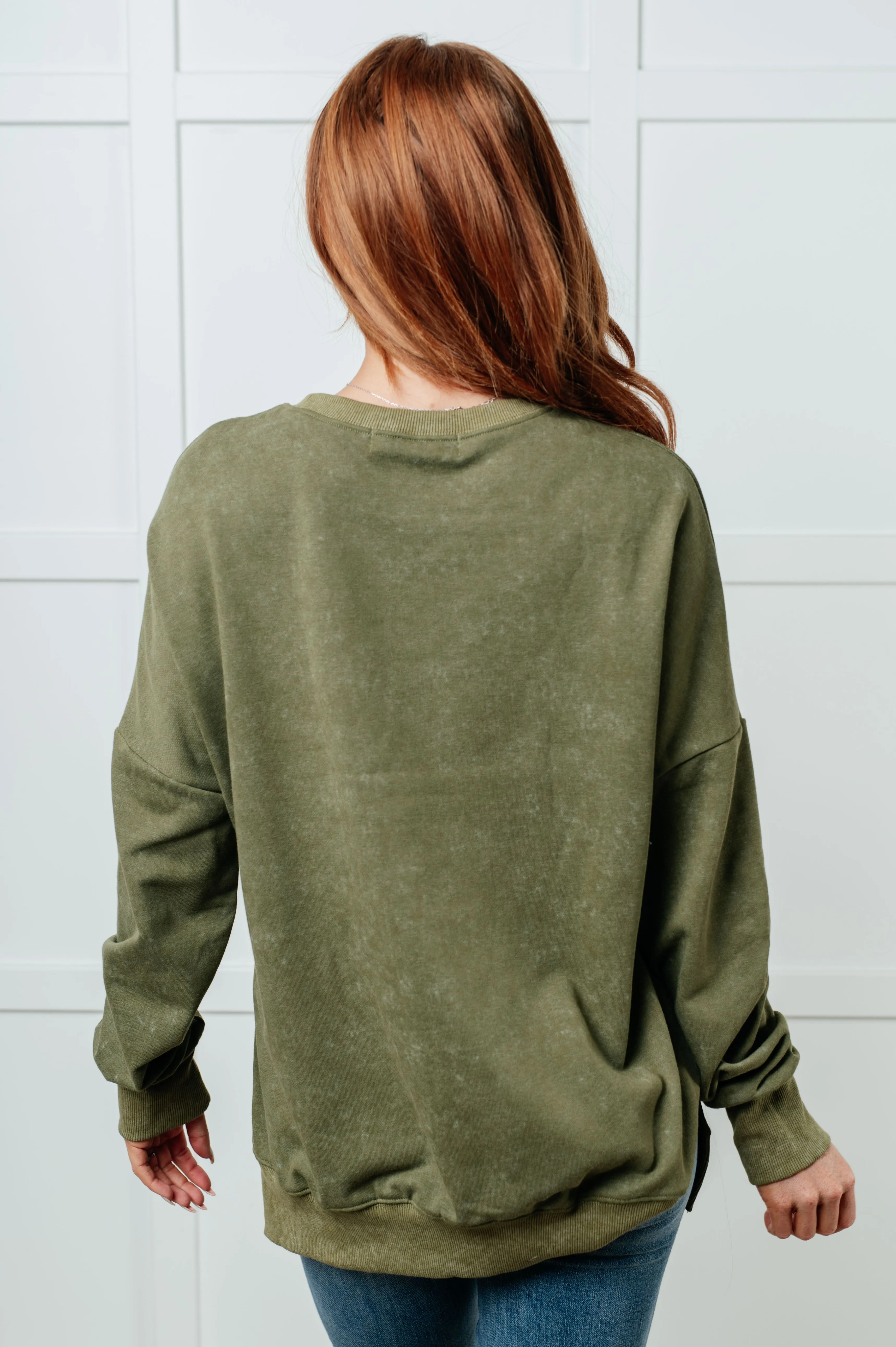 One Eleven North No Plain Jane Oversized Sweatshirt in Green