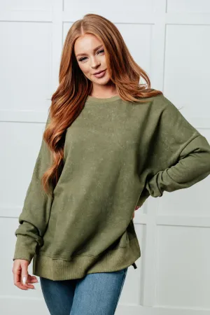One Eleven North No Plain Jane Oversized Sweatshirt in Green