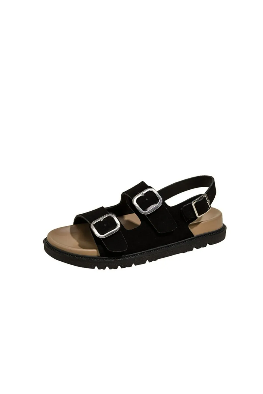 Open Toe Double Buckle Sandals