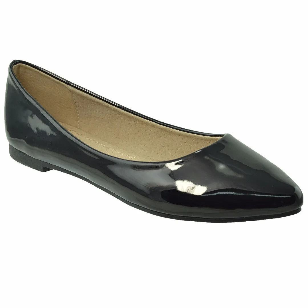 Patent Leather Pointed Toe Ballet Flat