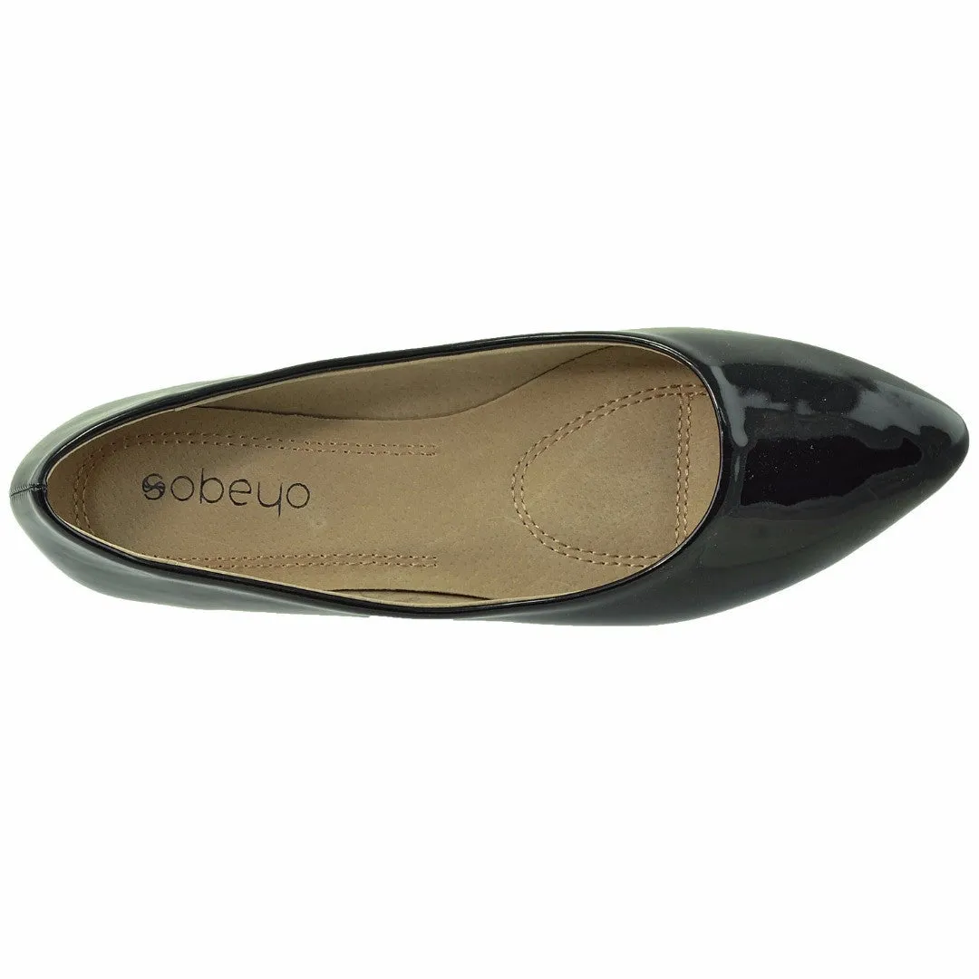 Patent Leather Pointed Toe Ballet Flat