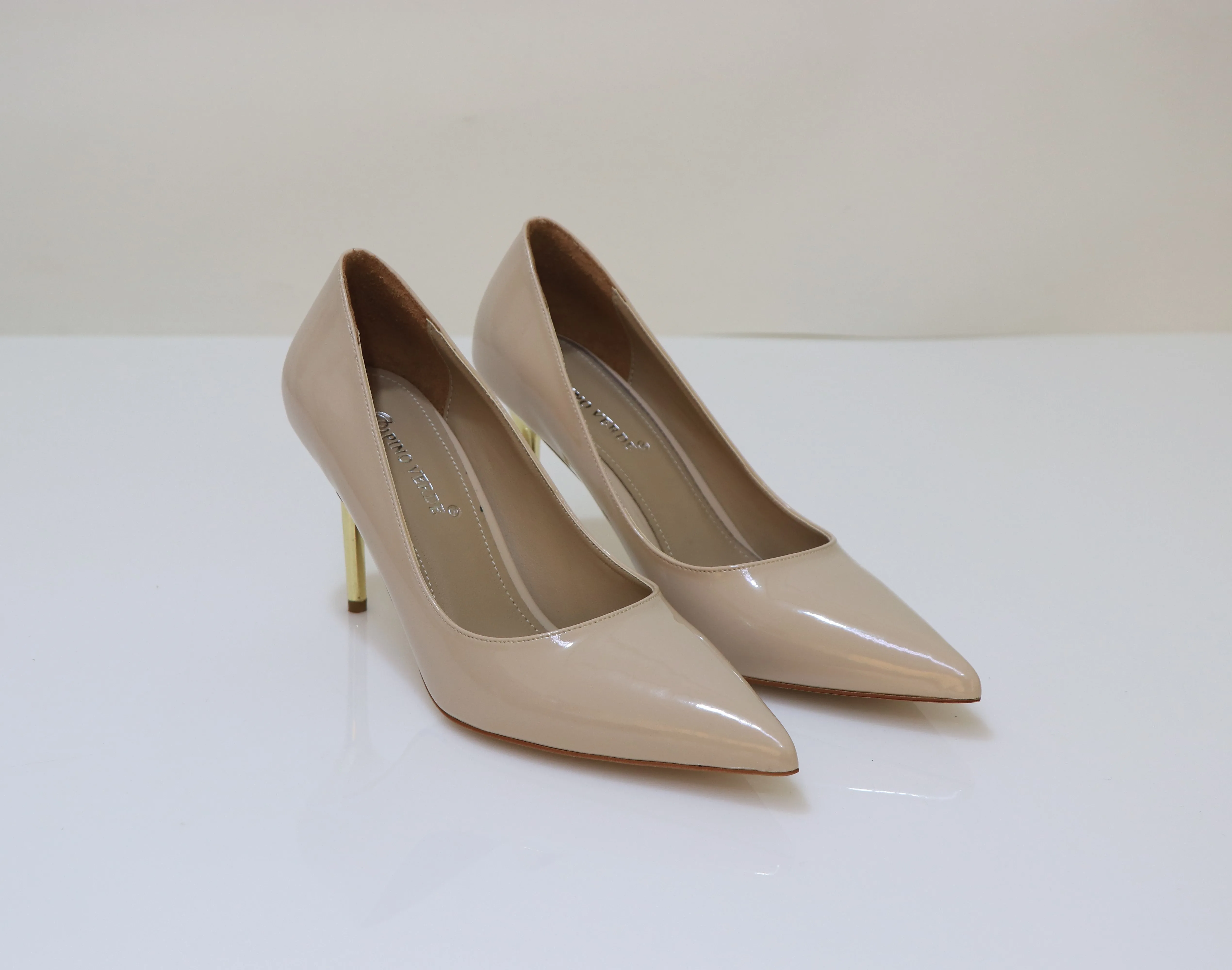 PINO VERDE Shiny Beige Heels