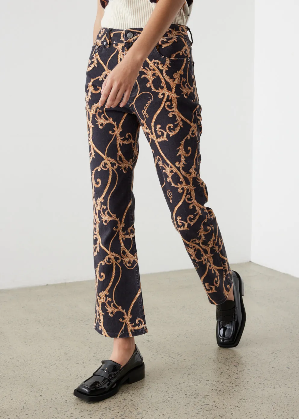 Printed Denim Jeans