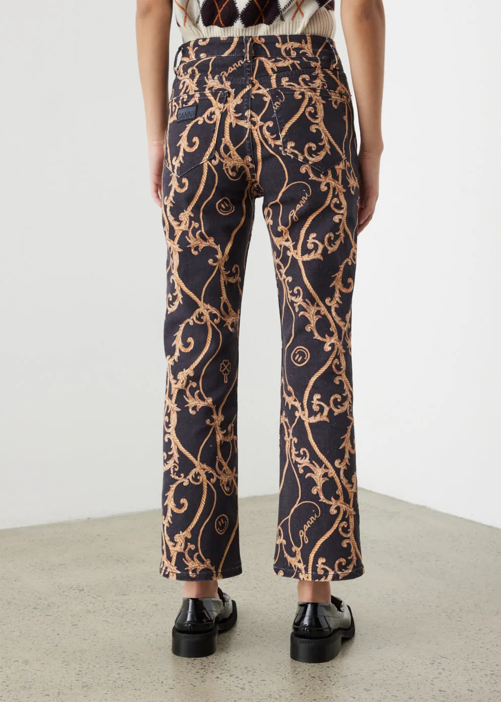 Printed Denim Jeans