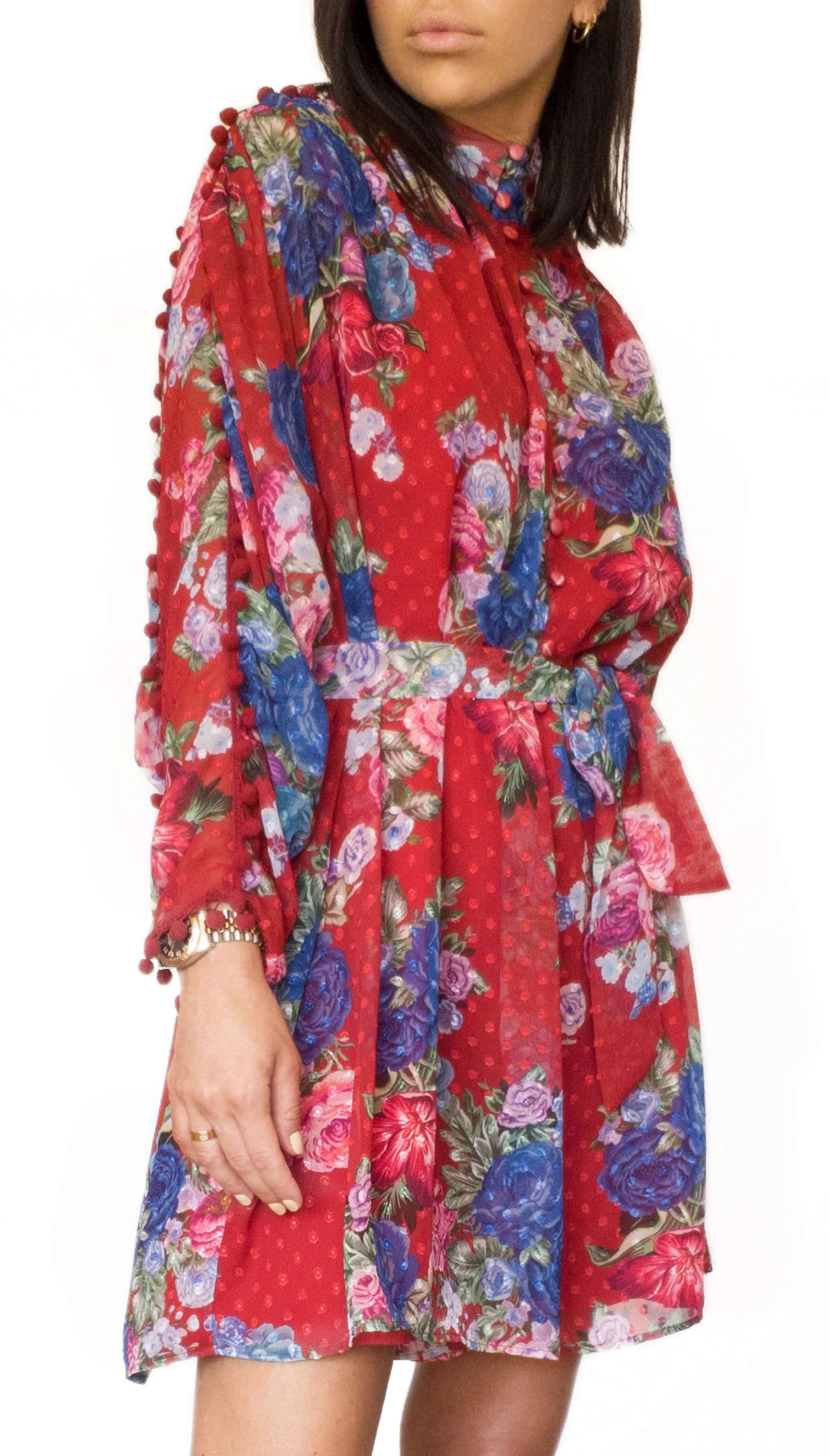 Red Chiffon Jumpsuit