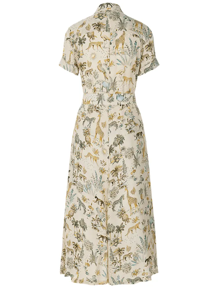 Riani Midi Shirt Dress With Safarino Print 446810 4256 Col 862