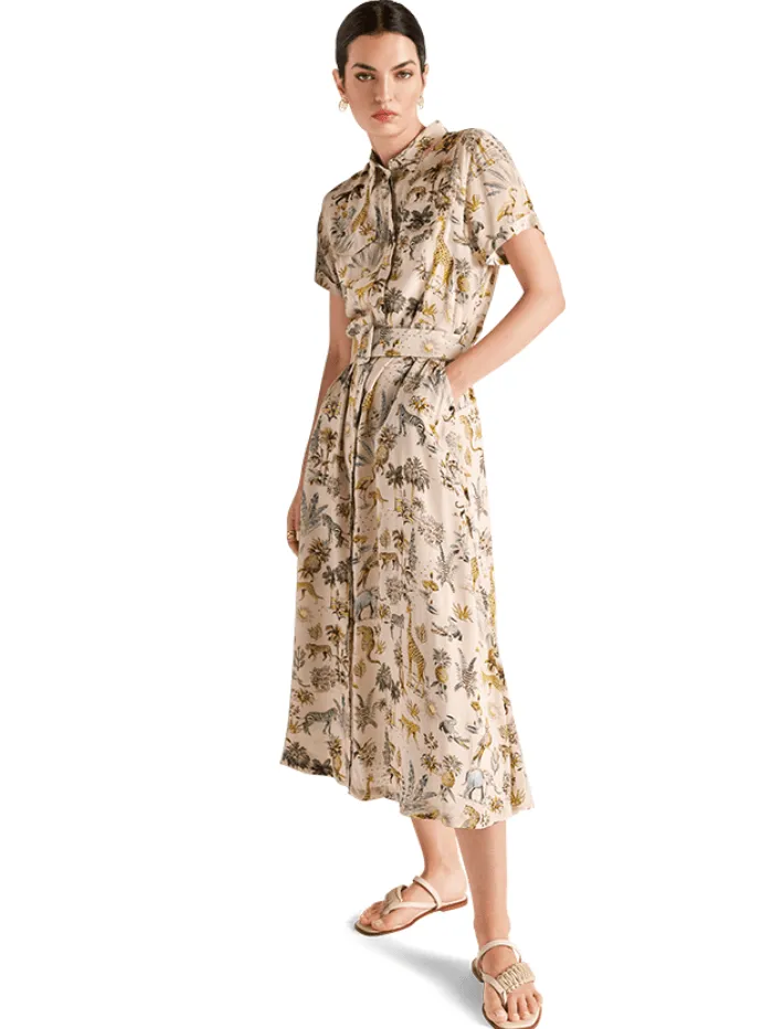 Riani Midi Shirt Dress With Safarino Print 446810 4256 Col 862