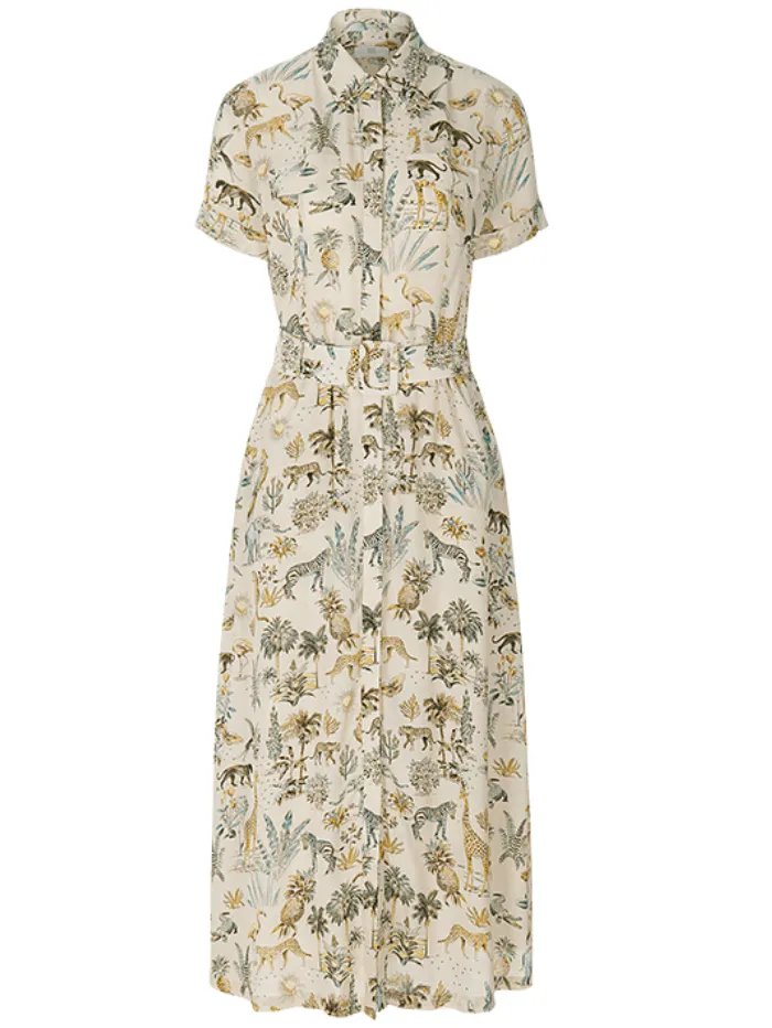 Riani Midi Shirt Dress With Safarino Print 446810 4256 Col 862