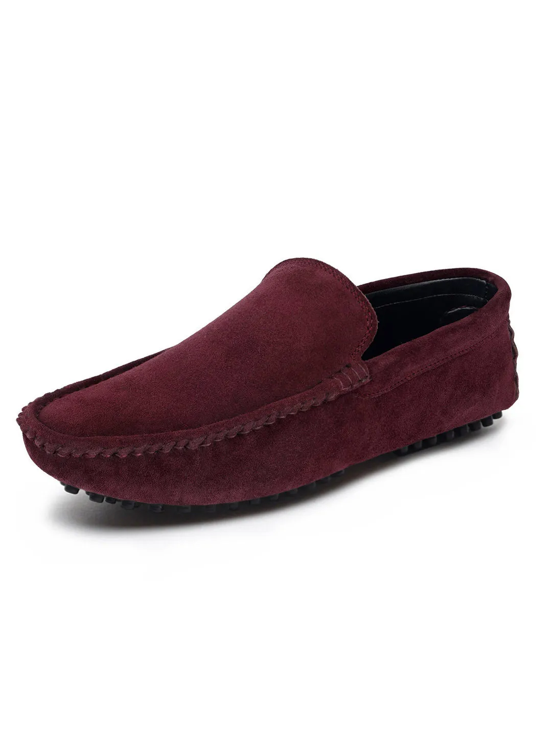 Rosewood Handmade Italian Suede Leather Slip-On Penny Loafers