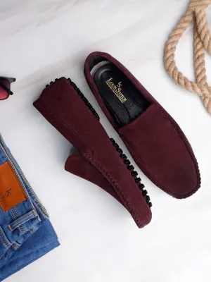 Rosewood Handmade Italian Suede Leather Slip-On Penny Loafers