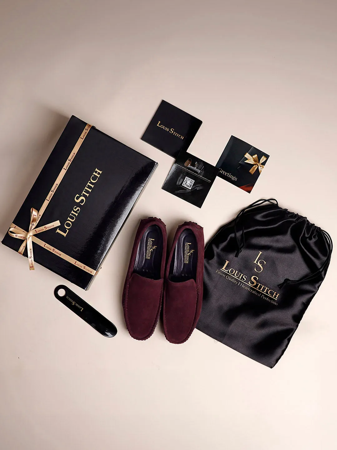 Rosewood Handmade Italian Suede Leather Slip-On Penny Loafers