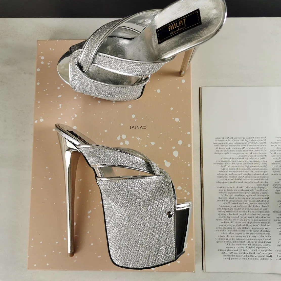 Silver Shimmer High Heel Mules