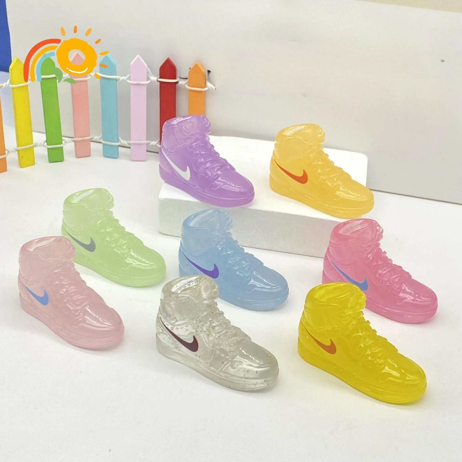 Wholesale Diy Plastic Resin Cartoon Sneakers Trendy Play Resin  Creative Keychain JDC-KC-RuiQ011