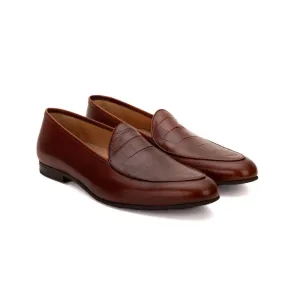 Wine Croco Vamp Belgian Loafers
