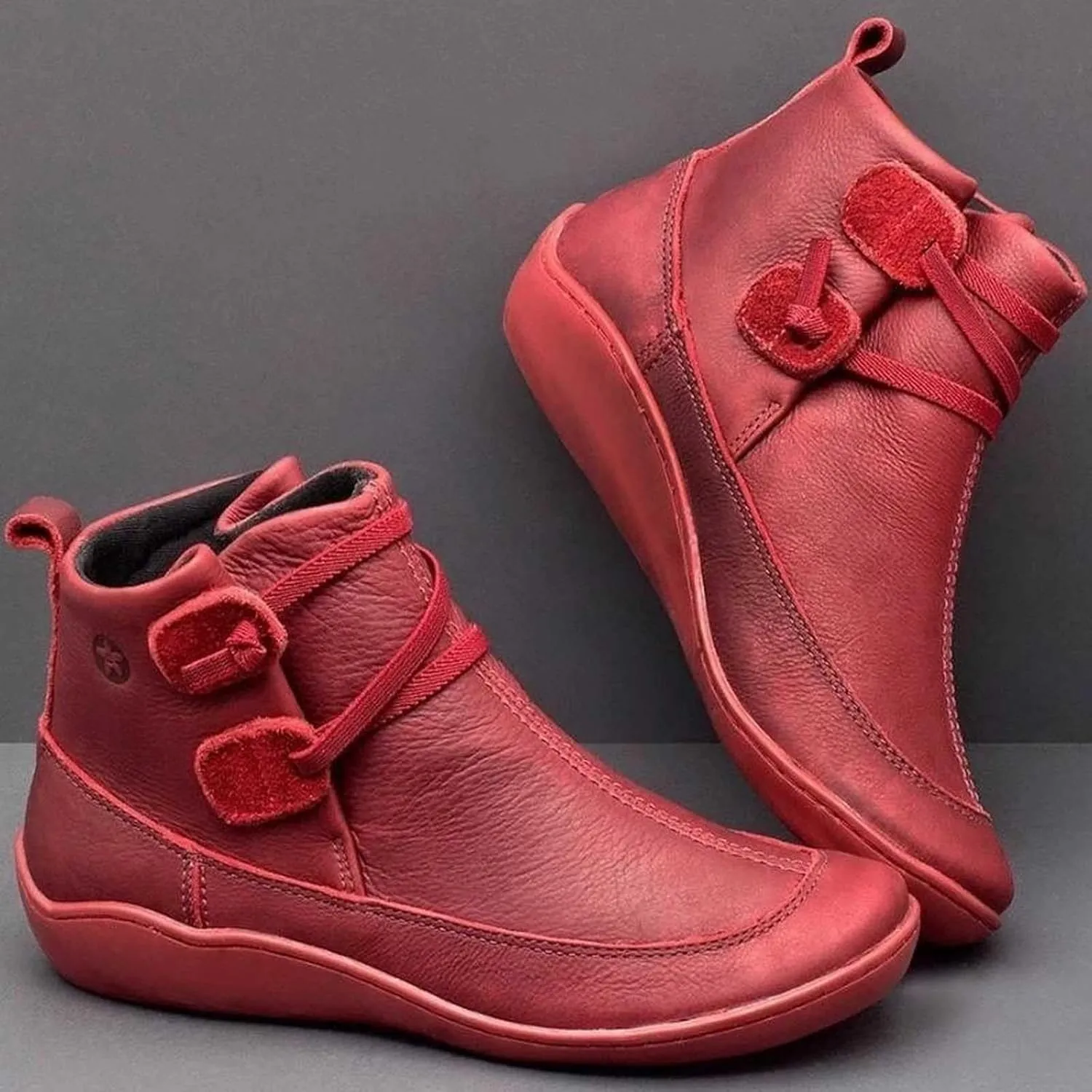 Women's Ankle Boots & Booties Slip On Booties for Women Steel Toe Boots for Women Barefoot Boot Solid Color Comfy Casual Cut Out Chunky Stacked Heel Slip on