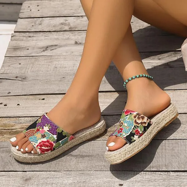 Women's Flower Casual Espadrille Slippers 58705143S