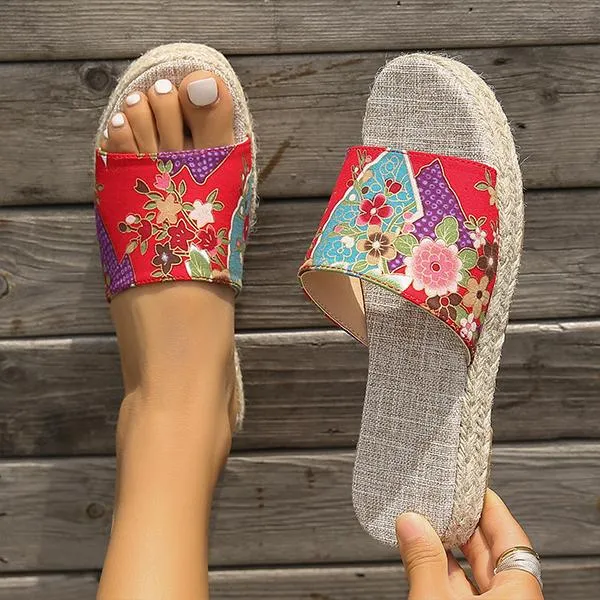 Women's Flower Casual Espadrille Slippers 58705143S