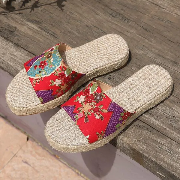 Women's Flower Casual Espadrille Slippers 58705143S