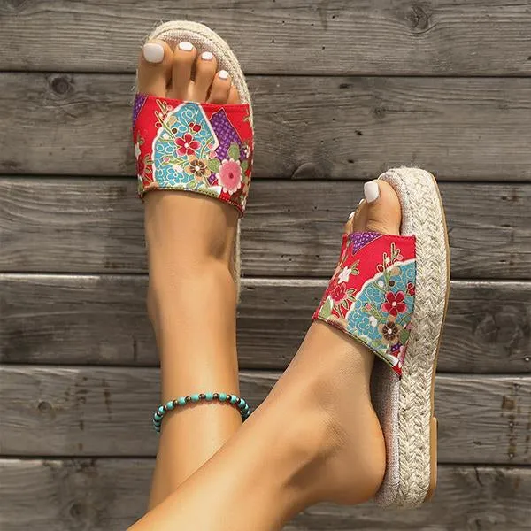 Women's Flower Casual Espadrille Slippers 58705143S