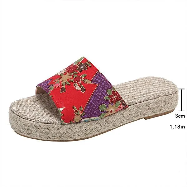 Women's Flower Casual Espadrille Slippers 58705143S