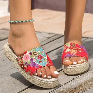 Women's Flower Casual Espadrille Slippers 58705143S